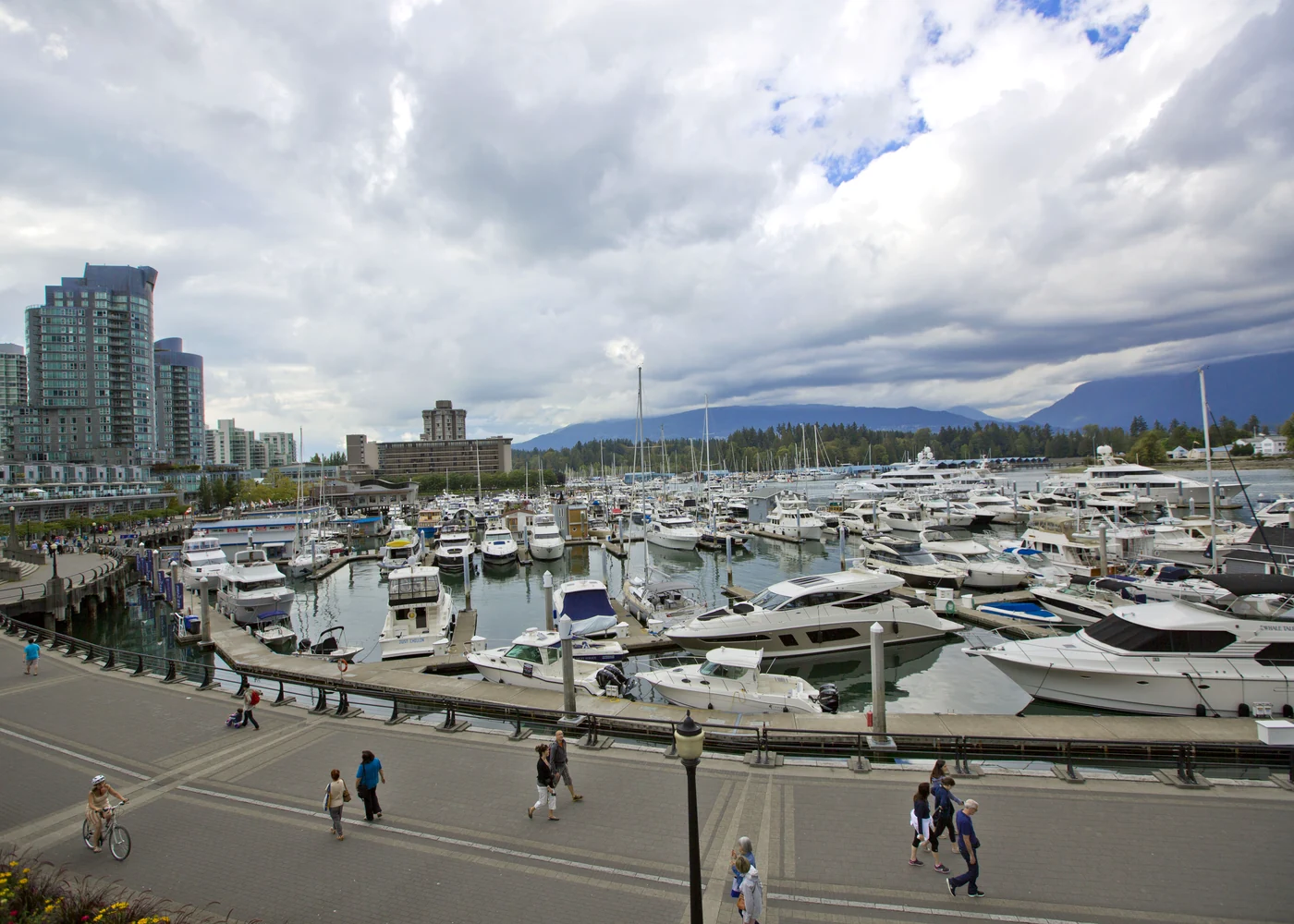 Coal Harbour marina and mountain view