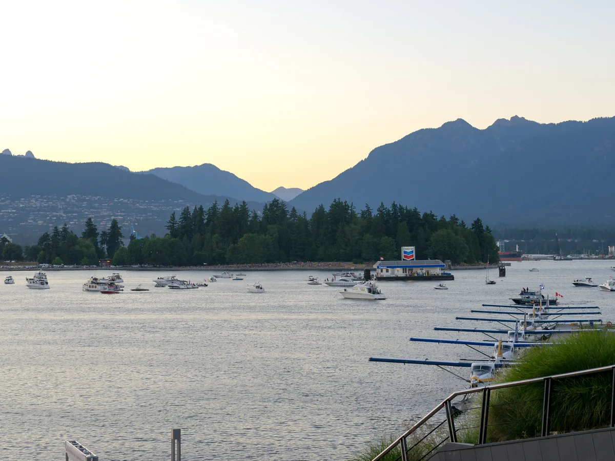 Coal Harbour water and mountain setting